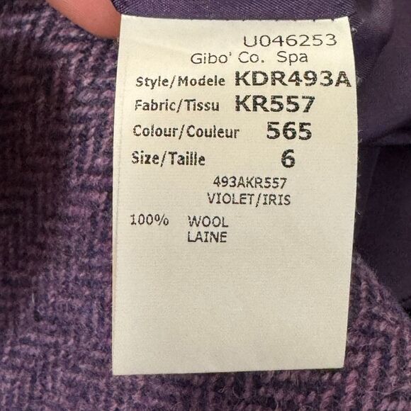 Michael Kors Made In Italy Dress Womens 6 Purple Violet Wool Herringbone Jumper - Picture 8 of 14